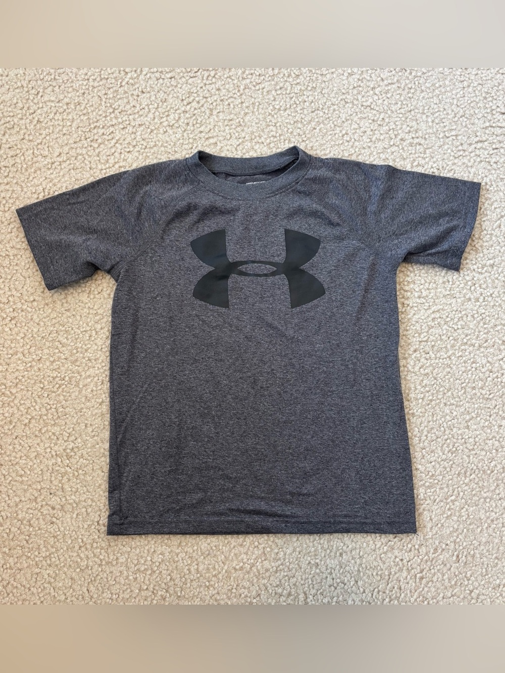 Under Armour Boys' Gray Tech Tee with Logo Size XS